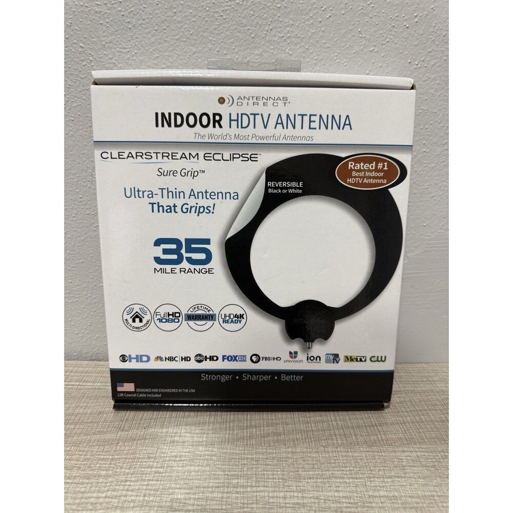 Antennas Direct ClearStream Eclipse Indoor HDTV Antenna 35 Mile Range UHD 4K NEW